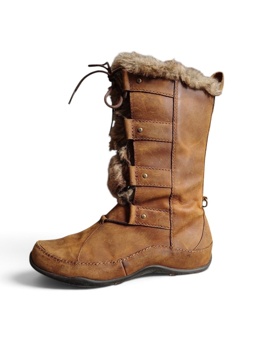 The North Face Abby IV Luxe Camel Fur Trim Insulated Waterproof Boots Women's 7